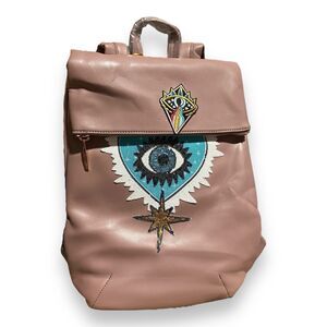 Matt Nat Backpack Women’s Pink Colton Vegan Customized Evil Eye Patch Heart Love